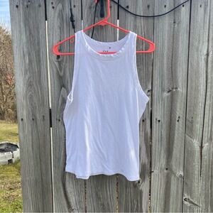 Gap White Ribbed High Neck Tank Top Sleeveless Size L